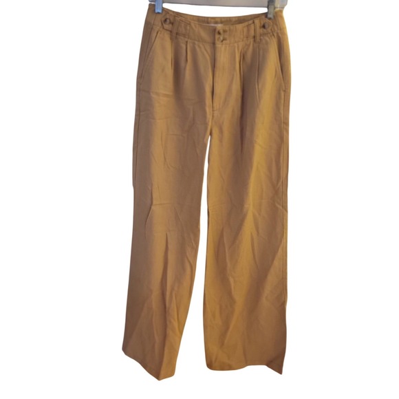 Madewell Womens 2 Tall The Harlow Wide-Leg Trouser Casual Pleated Tan Khaki - Picture 2 of 14